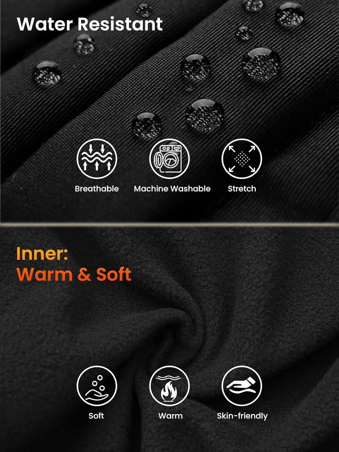HOdo 34"/36" Inseam Mens Tall Sweatpants Water Resistant Fleece Lined Pants Men with 3 Pockets Workout Joggers