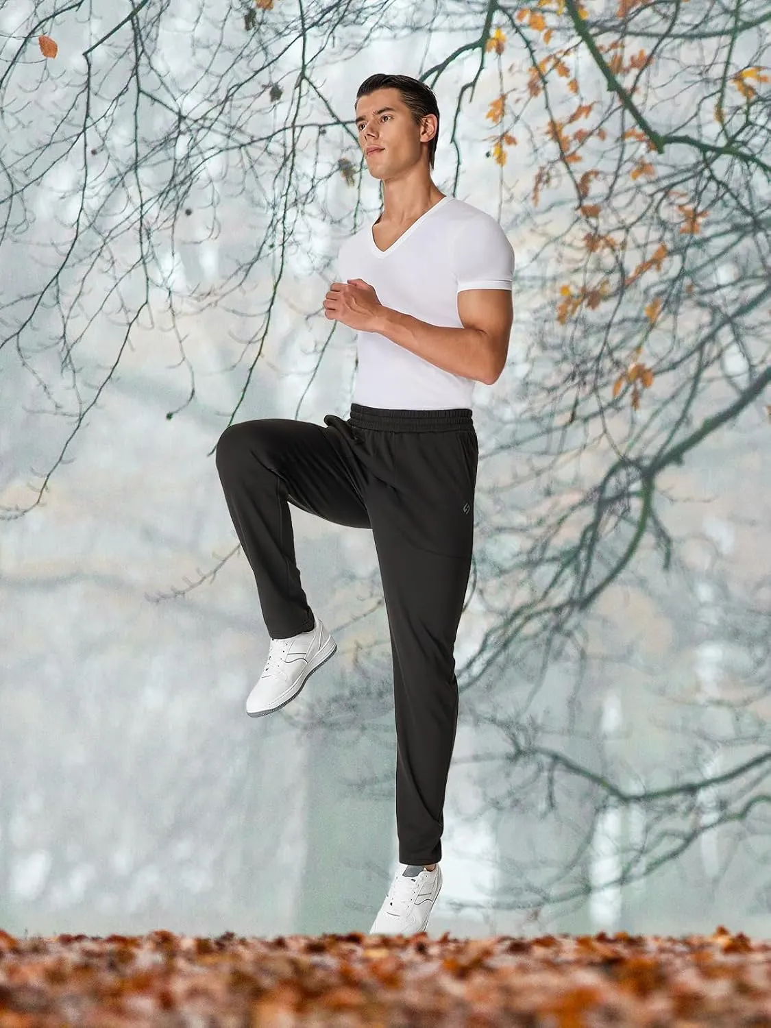 HOdo 34"/36" Inseam Mens Tall Sweatpants Water Resistant Fleece Lined Pants Men with 3 Pockets Workout Joggers