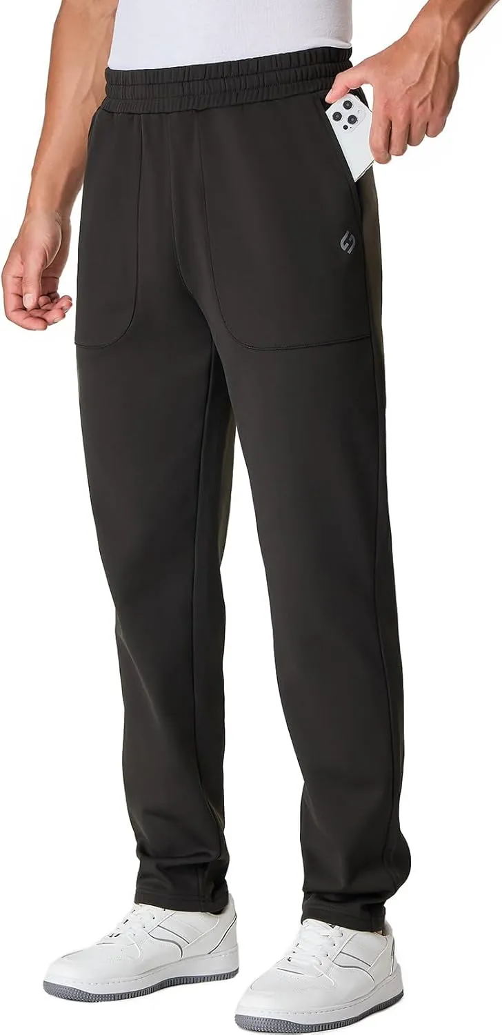 HOdo 34"/36" Inseam Mens Tall Sweatpants Water Resistant Fleece Lined Pants Men with 3 Pockets Workout Joggers