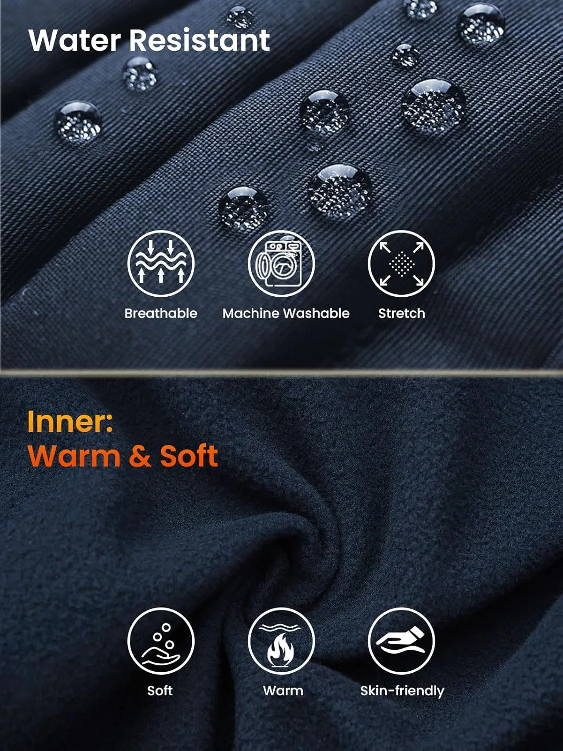 HOdo 34"/36" Inseam Mens Tall Sweatpants Water Resistant Fleece Lined Pants Men with 3 Pockets Workout Joggers