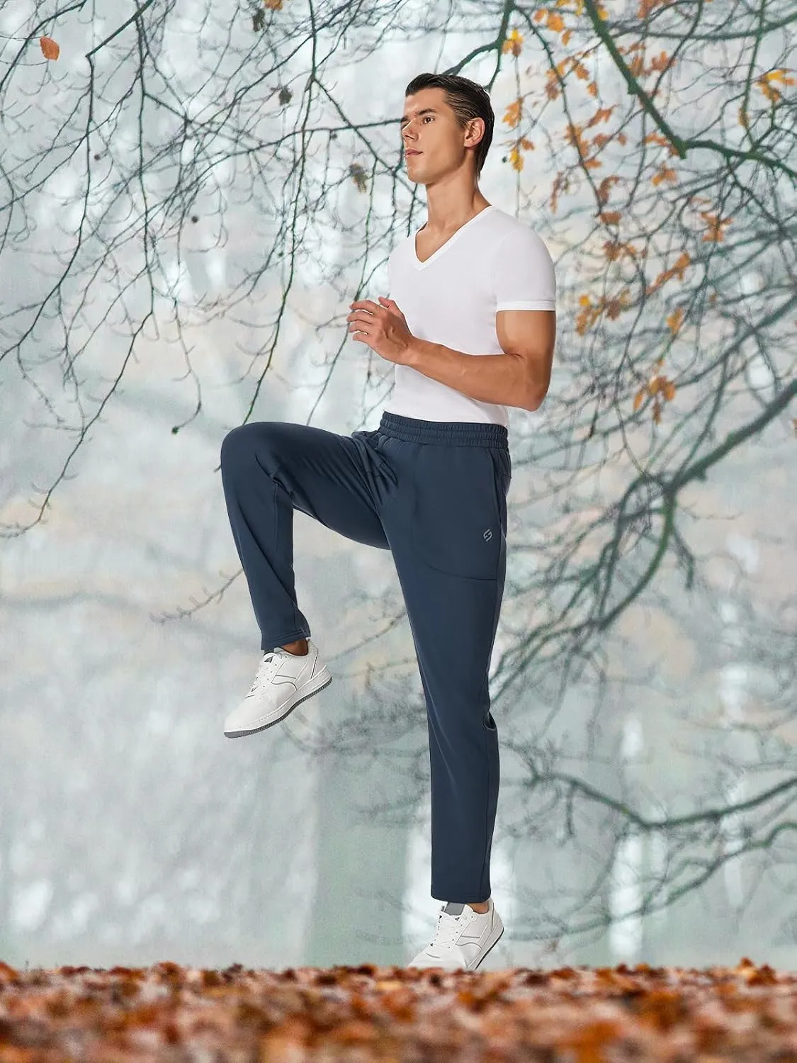HOdo 34"/36" Inseam Mens Tall Sweatpants Water Resistant Fleece Lined Pants Men with 3 Pockets Workout Joggers
