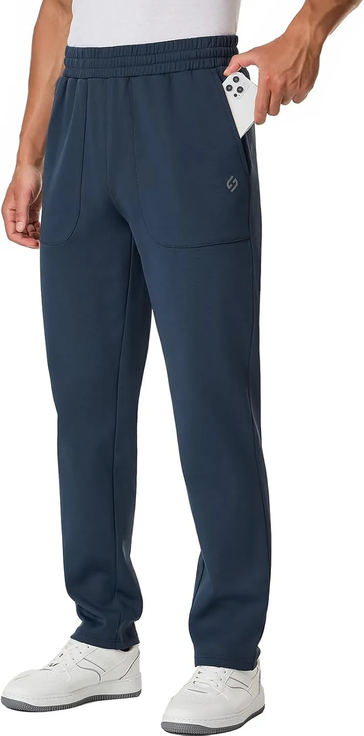HOdo 34"/36" Inseam Mens Tall Sweatpants Water Resistant Fleece Lined Pants Men with 3 Pockets Workout Joggers