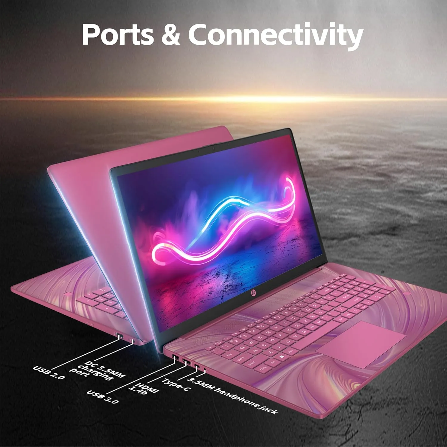 HP 17 Laptop, Intel Celeron N4120 Processor, 17.3’’ HD  Touchscreen Display, 32GB RAM,1TB SSD, Intel UHD Graphics, Backlit Keyboard, Windows 11 Home, Fatcayes Accessory, Sunkissed Plum (Renewed)