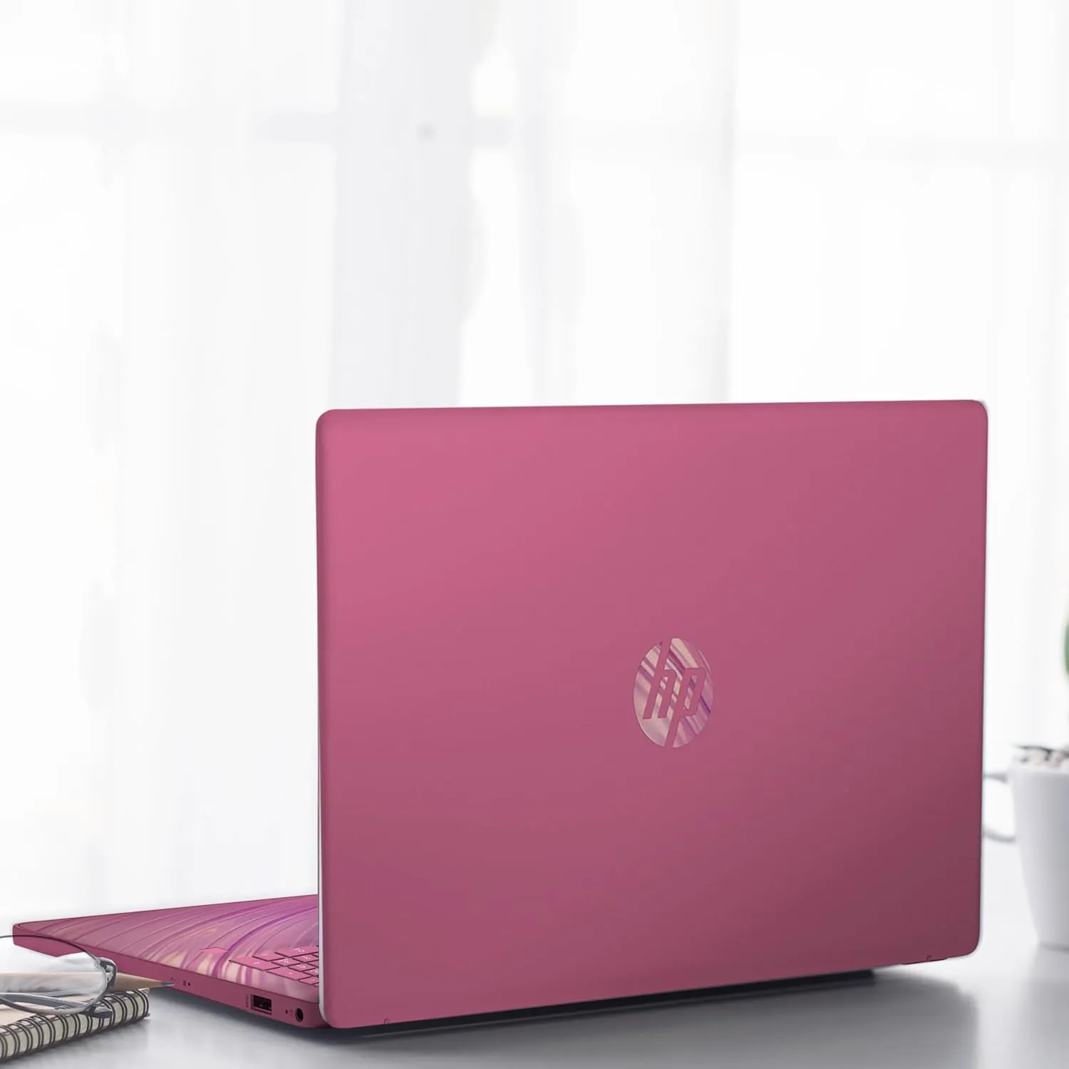 HP 17 Laptop, Intel Celeron N4120 Processor, 17.3’’ HD  Touchscreen Display, 32GB RAM,1TB SSD, Intel UHD Graphics, Backlit Keyboard, Windows 11 Home, Fatcayes Accessory, Sunkissed Plum (Renewed)