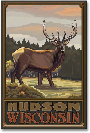 Hudson Wisconsin Elk Hills Giclee Archival Canvas Print Wall Art Décor for Home & Office from Travel Artwork by Artist Paul A. Lanquist 12" x 18"