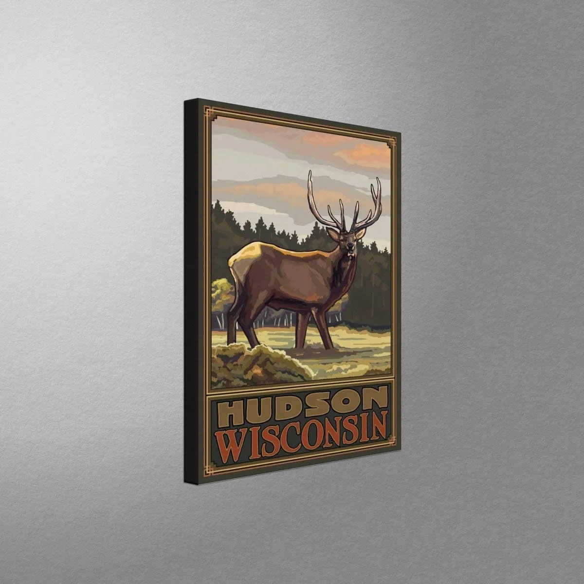 Hudson Wisconsin Elk Hills Giclee Archival Canvas Print Wall Art Décor for Home & Office from Travel Artwork by Artist Paul A. Lanquist 12" x 18"