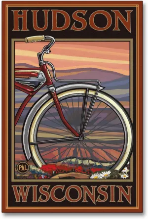 Hudson Wisconsin Old Half Bike Giclee Archival Canvas Print Wall Art Décor for Home & Office from Travel Artwork by Artist Paul A. Lanquist 12" x 18"