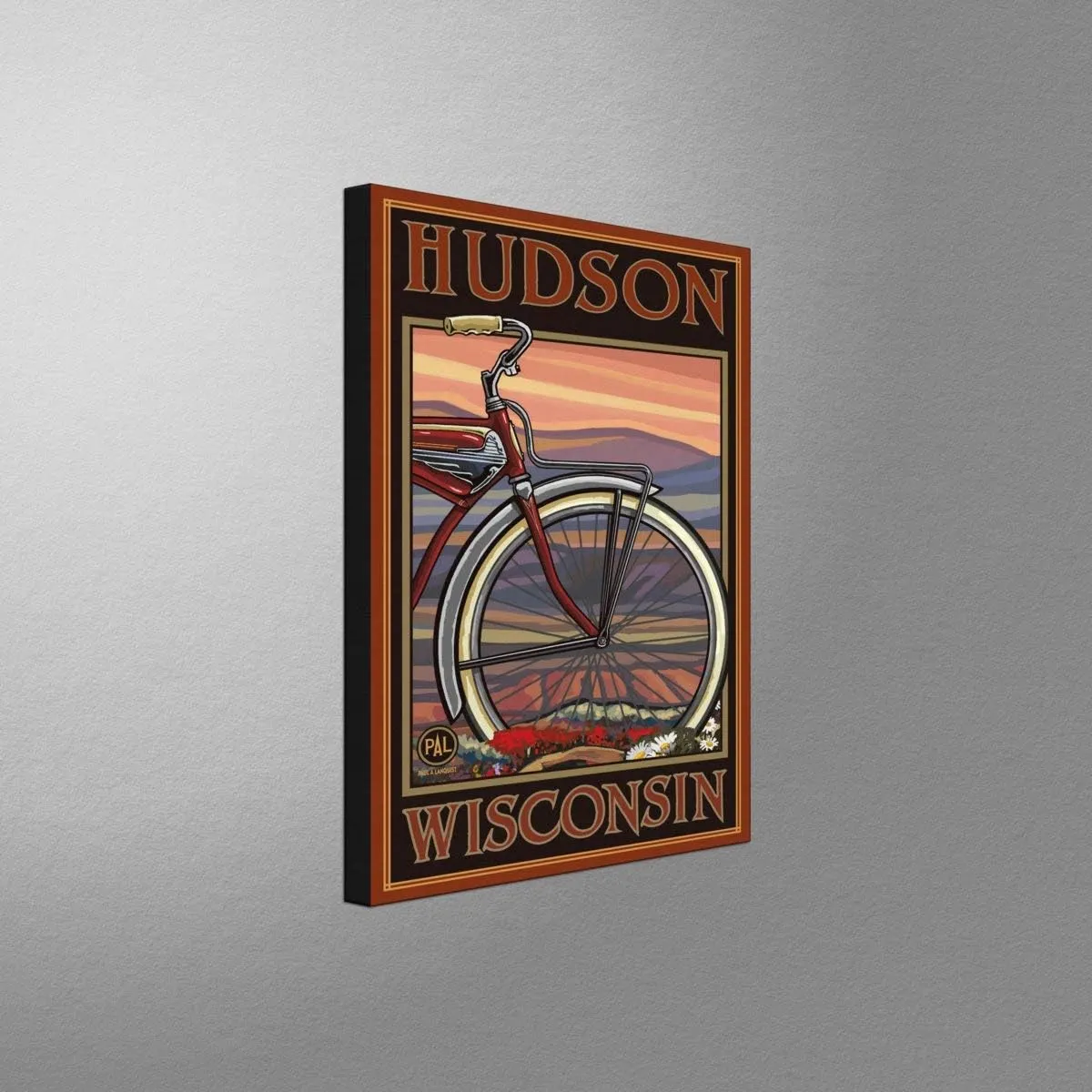 Hudson Wisconsin Old Half Bike Giclee Archival Canvas Print Wall Art Décor for Home & Office from Travel Artwork by Artist Paul A. Lanquist 12" x 18"