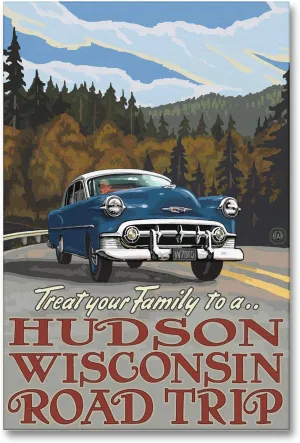 Hudson Wisconsin Road Trip Hills Giclee Archival Canvas Print Wall Art Décor for Home & Office from Travel Artwork by Artist Paul A. Lanquist 12" x 18"