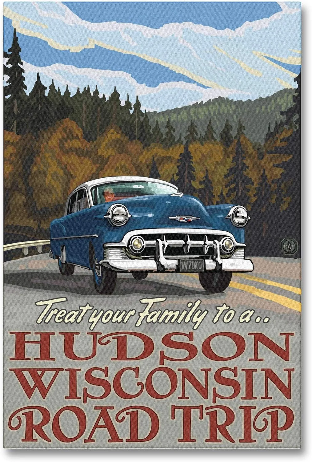 Hudson Wisconsin Road Trip Hills Giclee Archival Canvas Print Wall Art Décor for Home & Office from Travel Artwork by Artist Paul A. Lanquist 12" x 18"