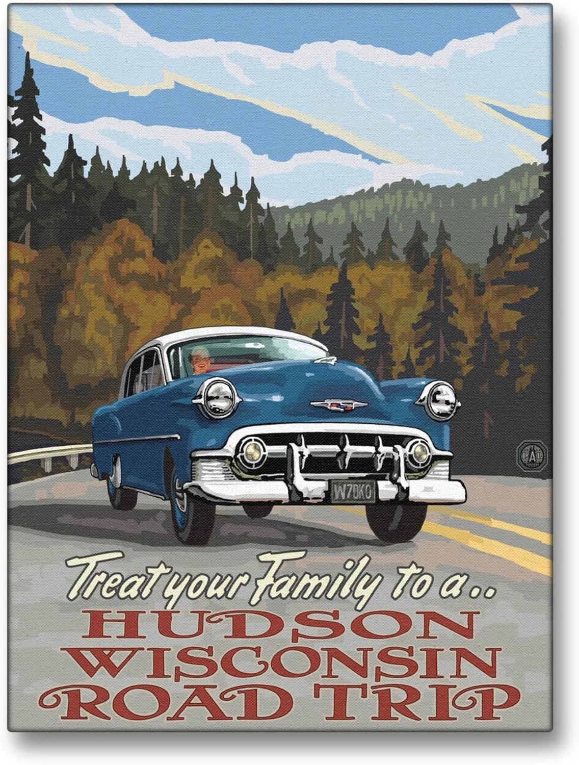 Hudson Wisconsin Road Trip Hills Giclee Archival Canvas Print Wall Art Décor for Home & Office from Travel Artwork by Artist Paul A. Lanquist 9" x 12"