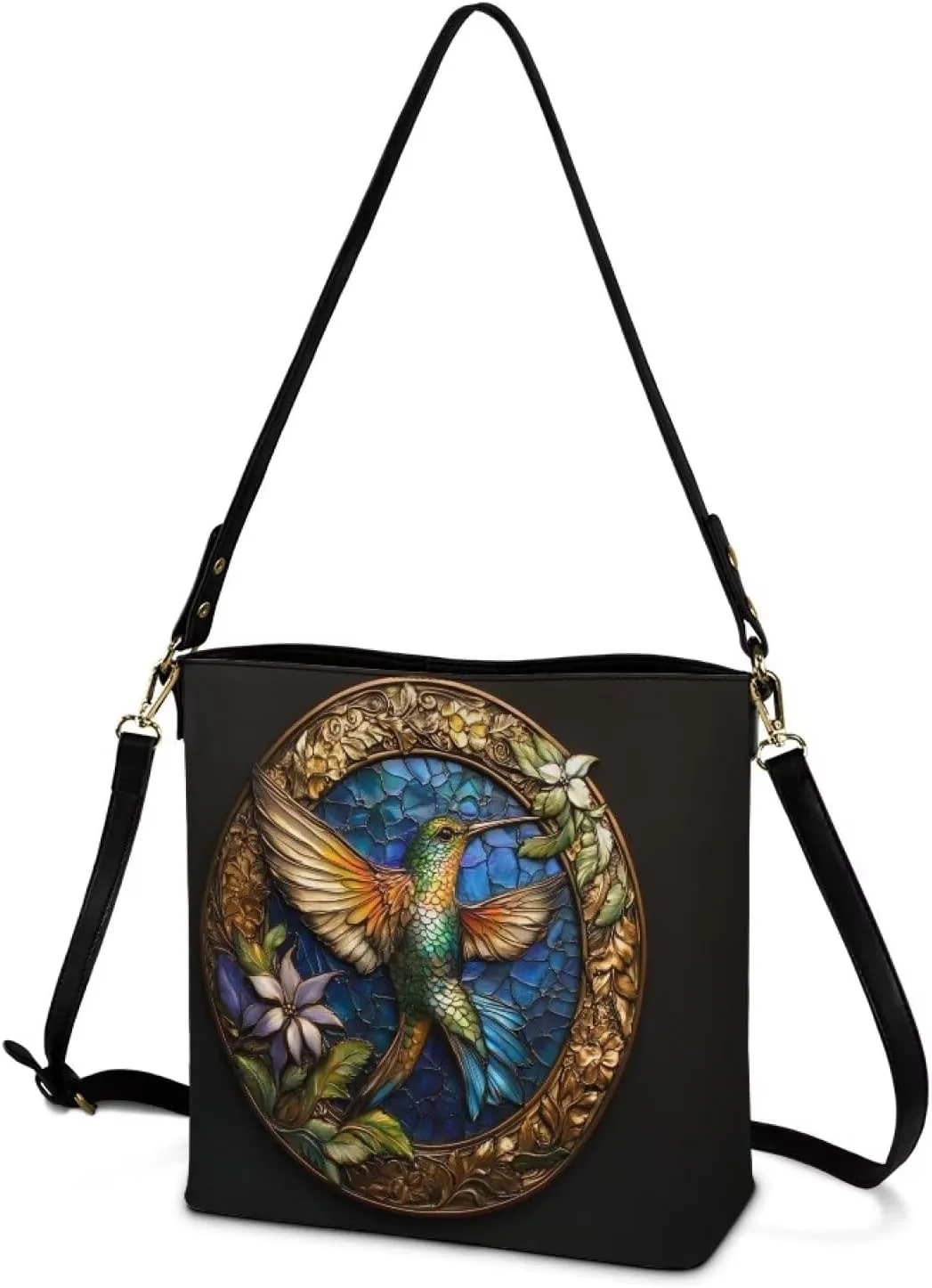 HUGS IDEA Handbags for Women Large Capacity Hobo Bags Leather Bucket Top-handle Purse