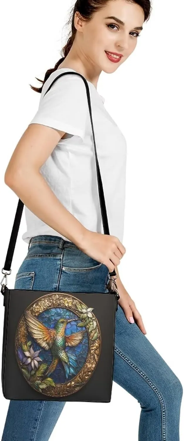 HUGS IDEA Handbags for Women Large Capacity Hobo Bags Leather Bucket Top-handle Purse