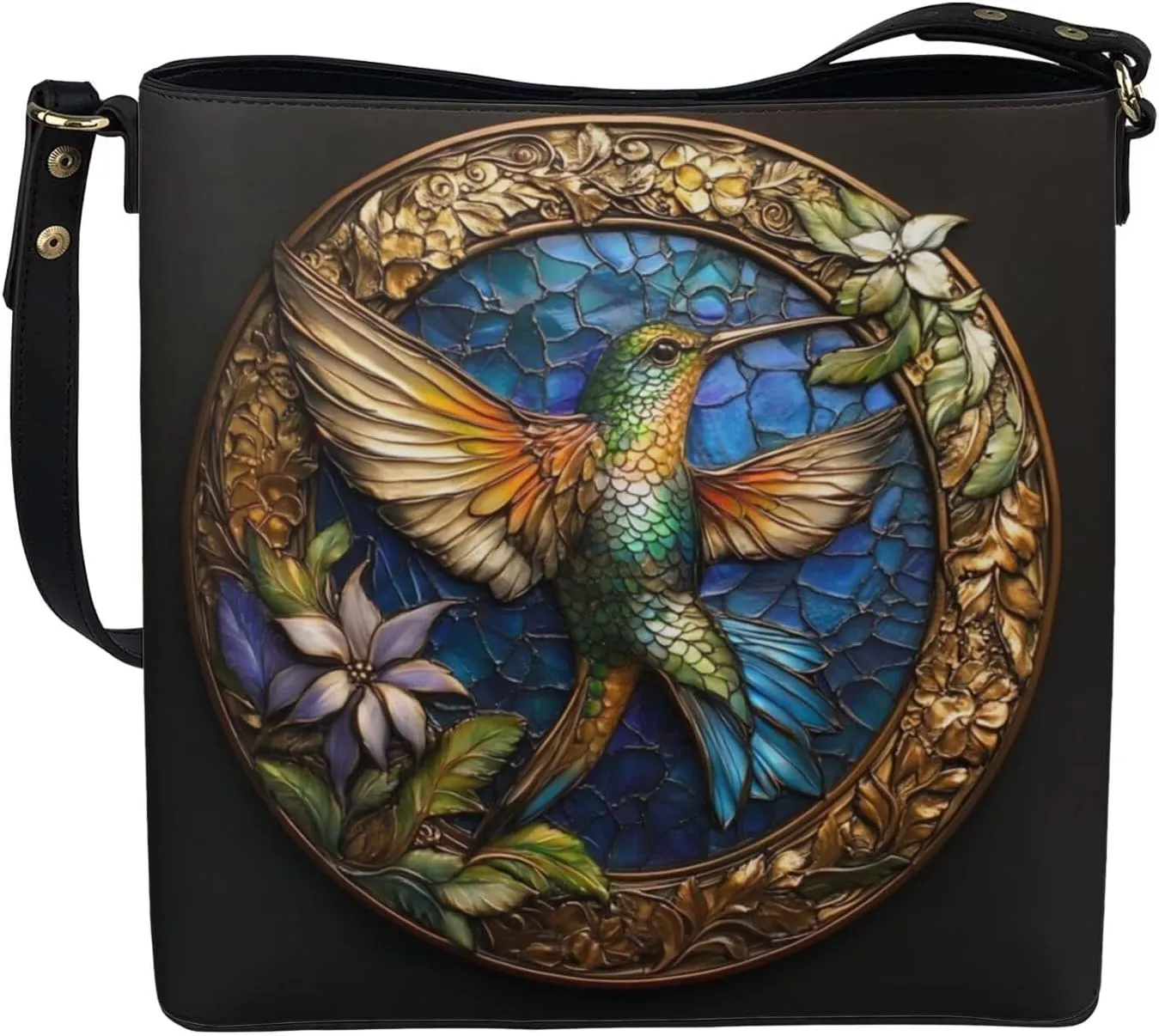 HUGS IDEA Handbags for Women Large Capacity Hobo Bags Leather Bucket Top-handle Purse