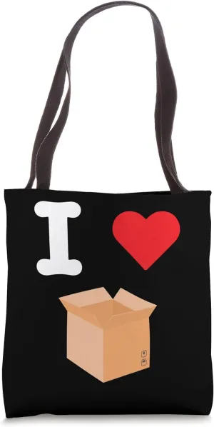 I Love Cardboard Boxes Packaging Material Storage Container Tote Bag