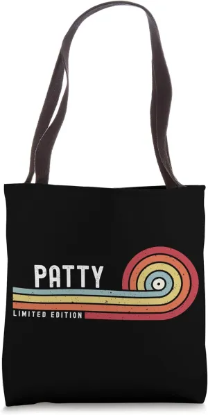 I Love Patty Personalized Retro Sunset First Name Tote Bag