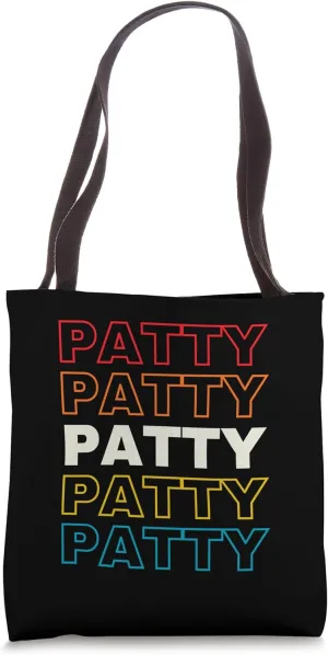 I Love Patty Personalized Retro Sunset First Name Tote Bag