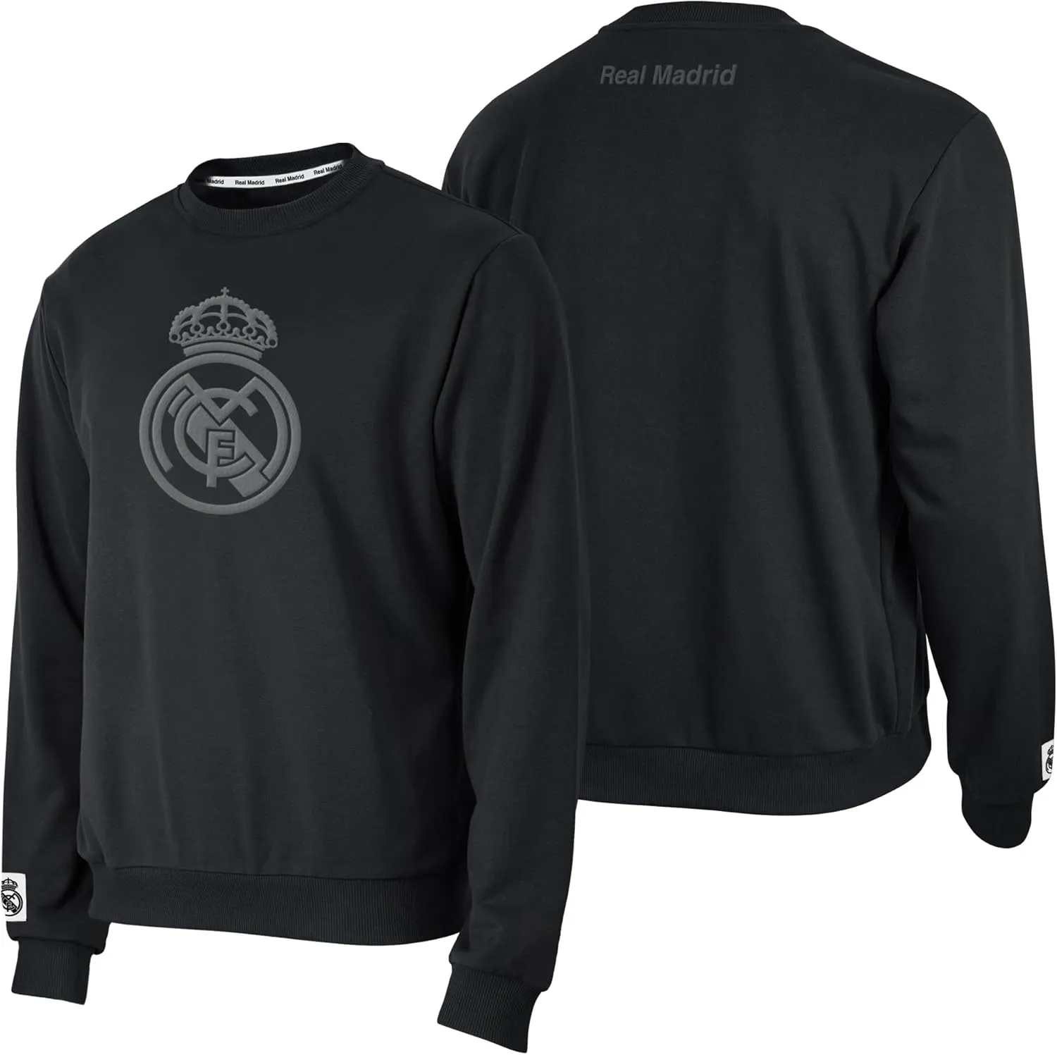 Icon Sports Officially Licensed Football Club Cotton Terry Monochromatic Crewneck Pullover Sweater – Mens Soccer Apparel