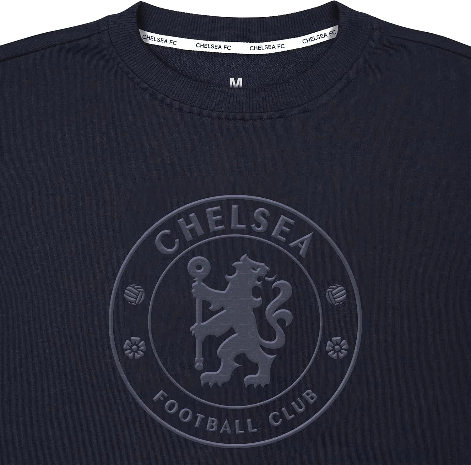 Icon Sports Officially Licensed Football Club Cotton Terry Monochromatic Crewneck Pullover Sweater – Mens Soccer Apparel