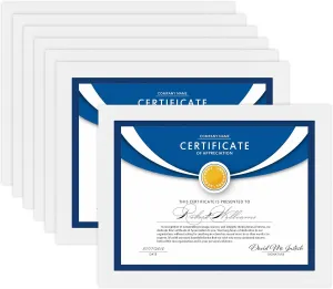 Icona Bay 8.5x11 Diploma Frames (White, 12 Pack), Sturdy Wood Composite Certificate Frame, Sleek Document Frame Bulk, Table Top or Wall Mount, Exclusives Collection