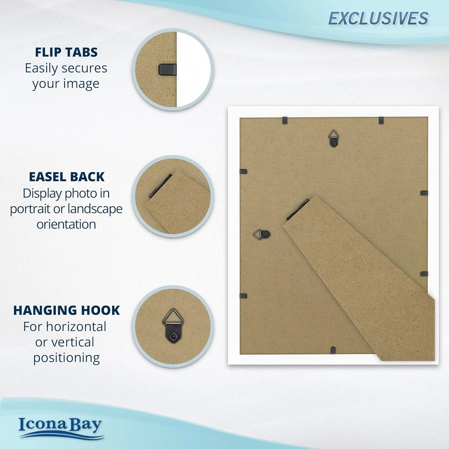 Icona Bay 8.5x11 Diploma Frames (White, 12 Pack), Sturdy Wood Composite Certificate Frame, Sleek Document Frame Bulk, Table Top or Wall Mount, Exclusives Collection