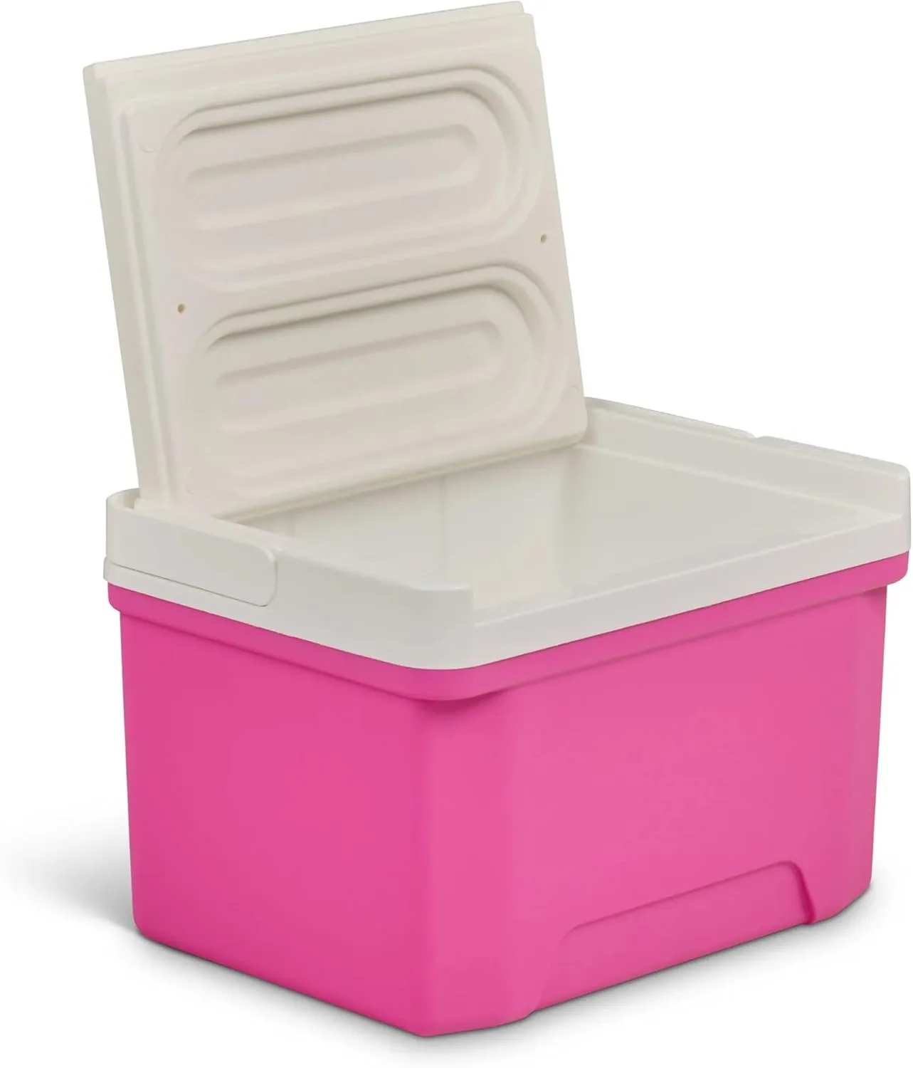 Igloos Laguna Small 9 QT Ice Chest Cooler, Fuchsia Burst, Hard Shell Portable Cooler Box, with Tray Lid and Cup Holders, Cool Riser Technology, Easy Clean, Travel, Beach, Camping