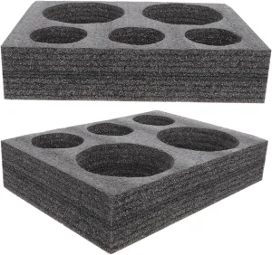 IMIKEYA 2 Pack Takeout Cup Holders 5 Hole Beverage Packing Tray Foam Material Safe Reusable for Takeout Drinks Display