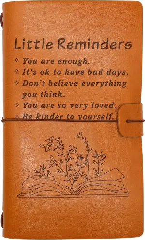 Inspirational Gift-Motivational Gifts-Travel Gift-You are Enough-Mental Health Gift-Self Love Gift,Little Reminders Journal-Birthday Christmas Graduation Gift-Refillable Travel Photo Diary Journal