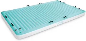 INTEX 56289EP Inflatable Floating Water Lounge: Soft Fabric Handles – Built-In Cup Holders – Secure Tie-Downs – 880lb Weight Capacity – 122" x 72" x 7"