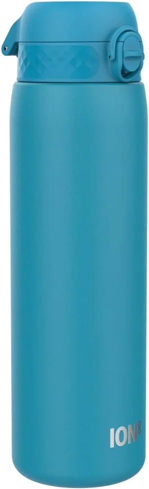 ION8 Vacuum Insulated Stainless Steel 1 Litre Water Bottle, 920 ml/31 oz, Leak Proof, Easy to Open, Secure Lock, Dishwasher Safe, Carry Handle, Scratch Resistant, Ideal for Sports and Yoga, Blue