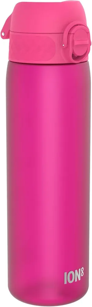 Ion8 Water Bottle, 500 ml/18 oz, Leak Proof, Easy to Open, Secure Lock, Dishwasher Safe, BPA Free, Hygienic Flip Cover, Carry Handle, Fits Cup Holders, Easy Clean, Odor Free, Carbon Neutral