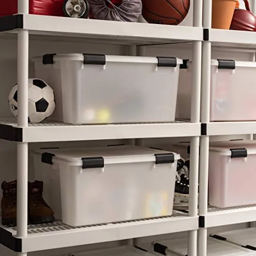 IRIS USA UCB-LD WEATHERTIGHT Storage Box, 62.8 Qt, Clear, 4 Pack