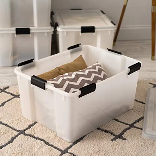 IRIS USA UCB-LD WEATHERTIGHT Storage Box, 62.8 Qt, Clear, 4 Pack