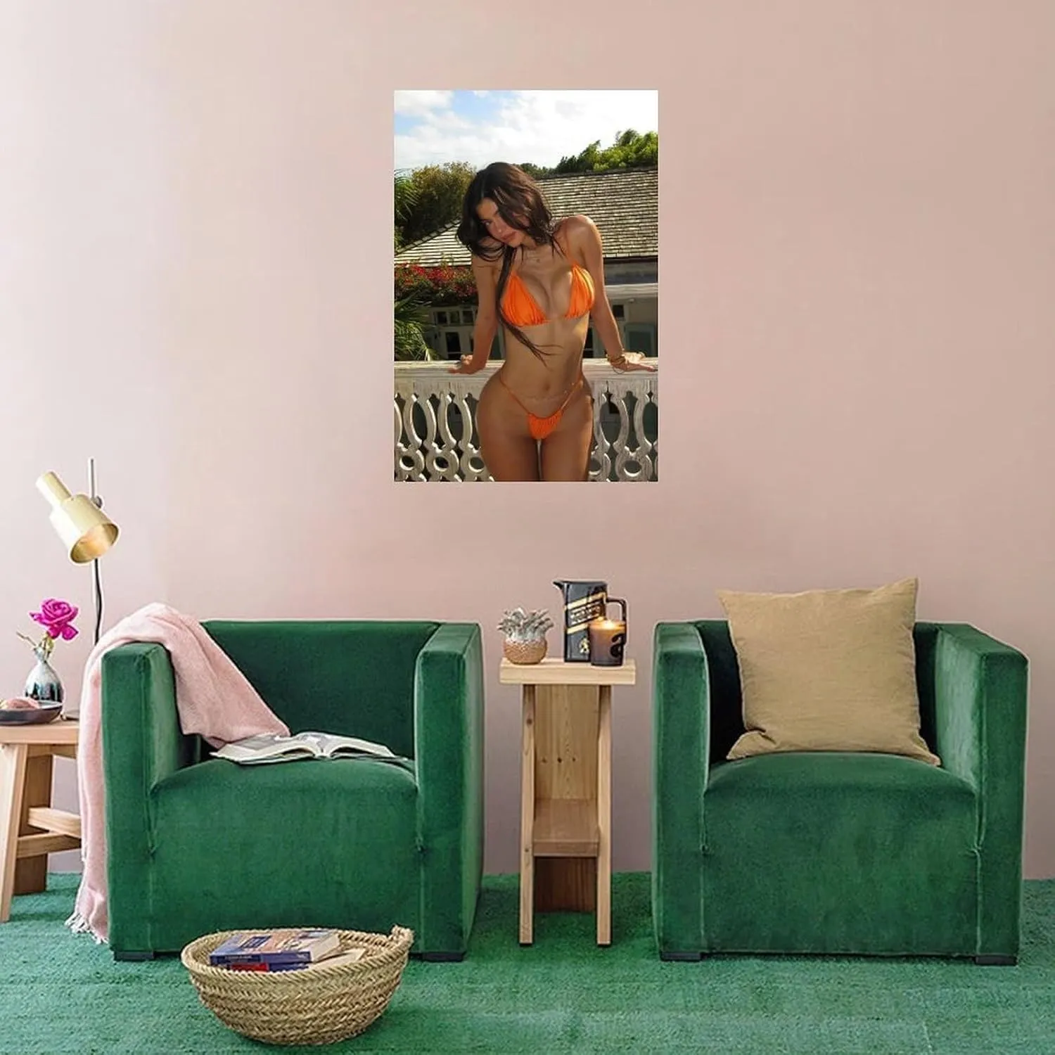 IVGAXLUD Kylie Jenner Sexy Actors Mold Poster 2 Wall Art Canvas Print Office Bedroom Living Room Decor 20x30inch(50x75cm) Unframe-style