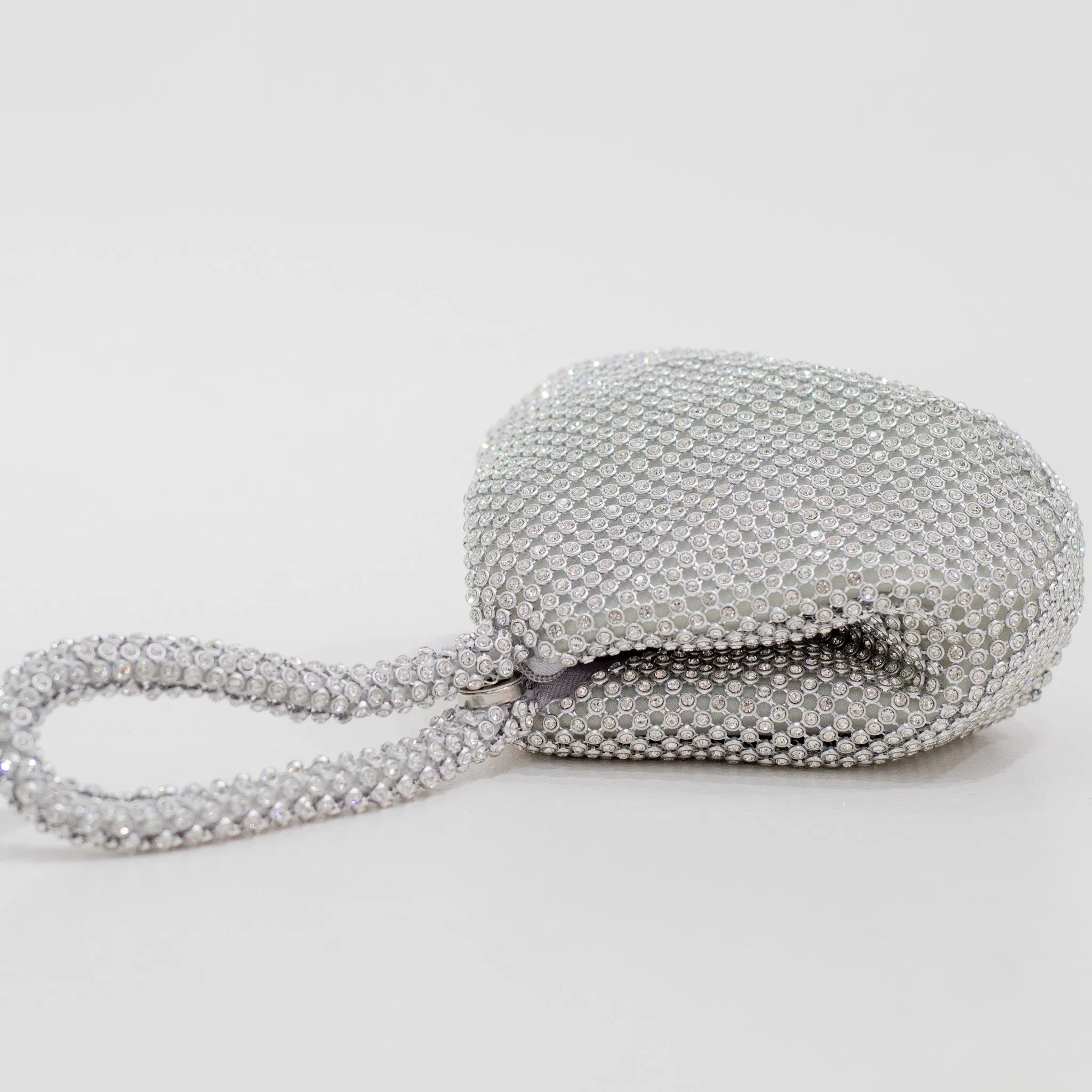 Jaleesa rhinestone clutch bag silver