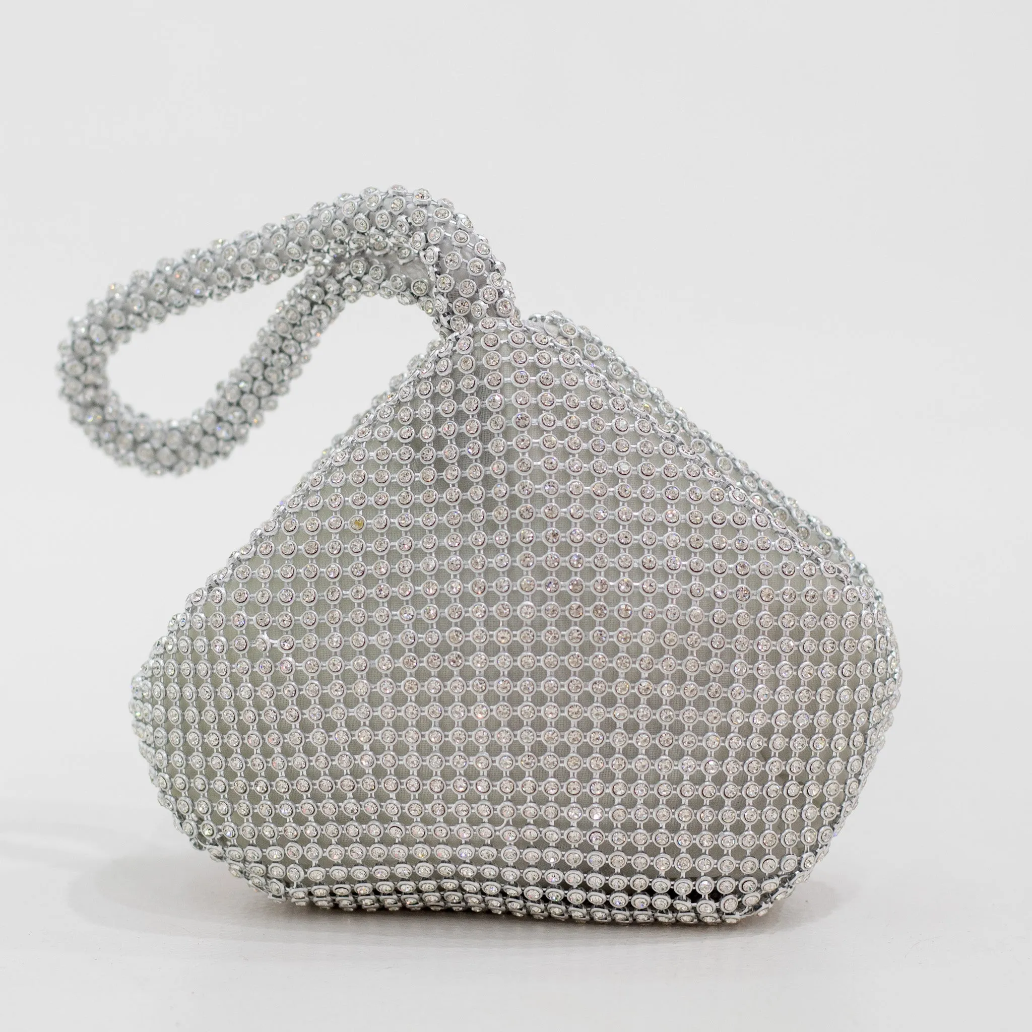 Jaleesa rhinestone clutch bag silver