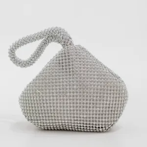 Jaleesa rhinestone clutch bag silver