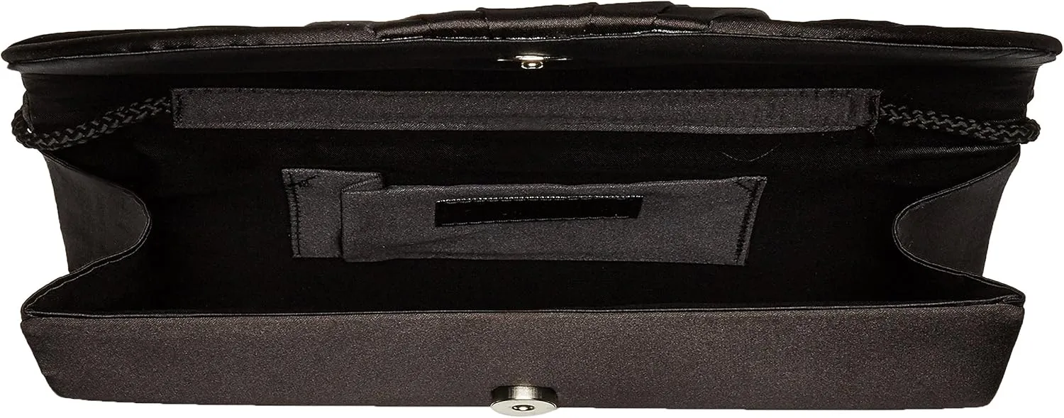 Jessica McClintock Angel Satin Tuxedo Flap Evening Clutch