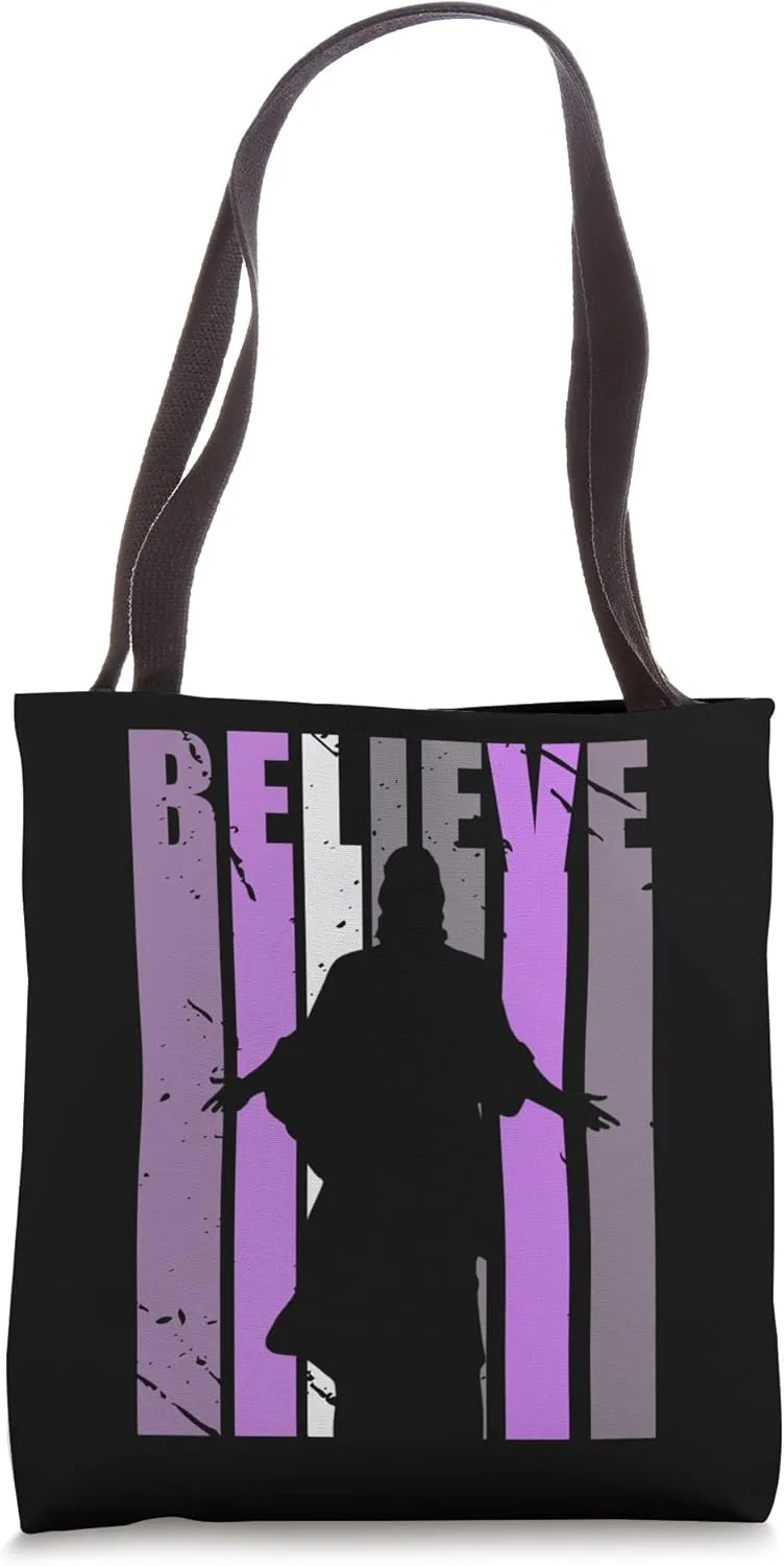 Jesus Faith Worship Vintage Distressed Religious Worshipper Tote Bag