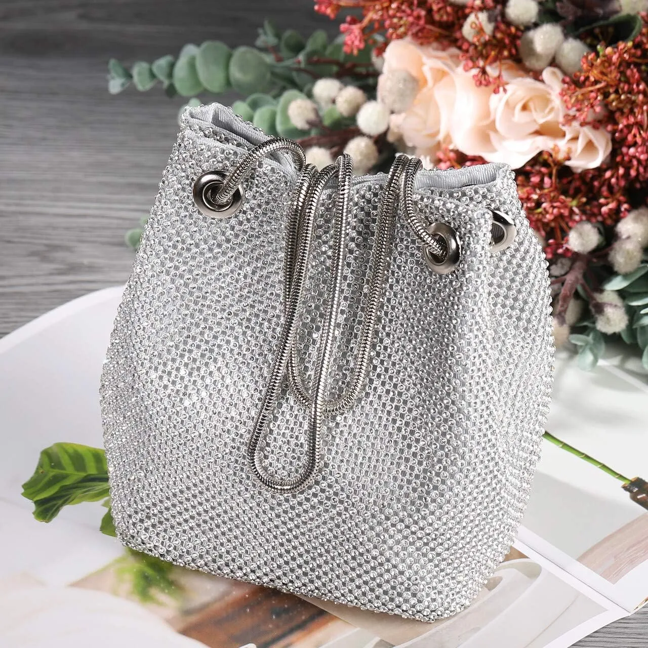 JIAN YA NA Fashion Women Bridesmaid Lady Girl Bride Evening Clutch Bag for Prom Cocktail Party Wedding Engagement