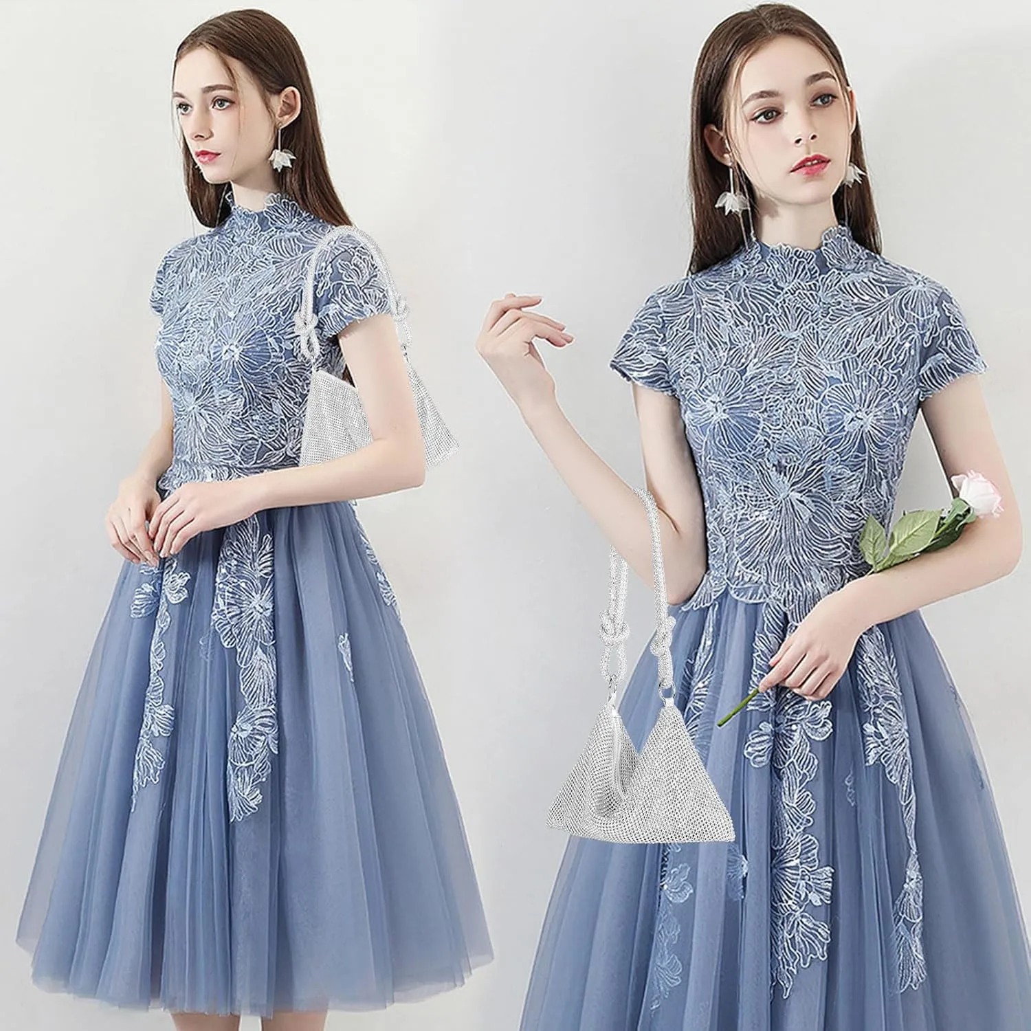 JIAN YA NA Fashion Women Bridesmaid Lady Girl Bride Evening Clutch Bag for Prom Cocktail Party Wedding Engagement