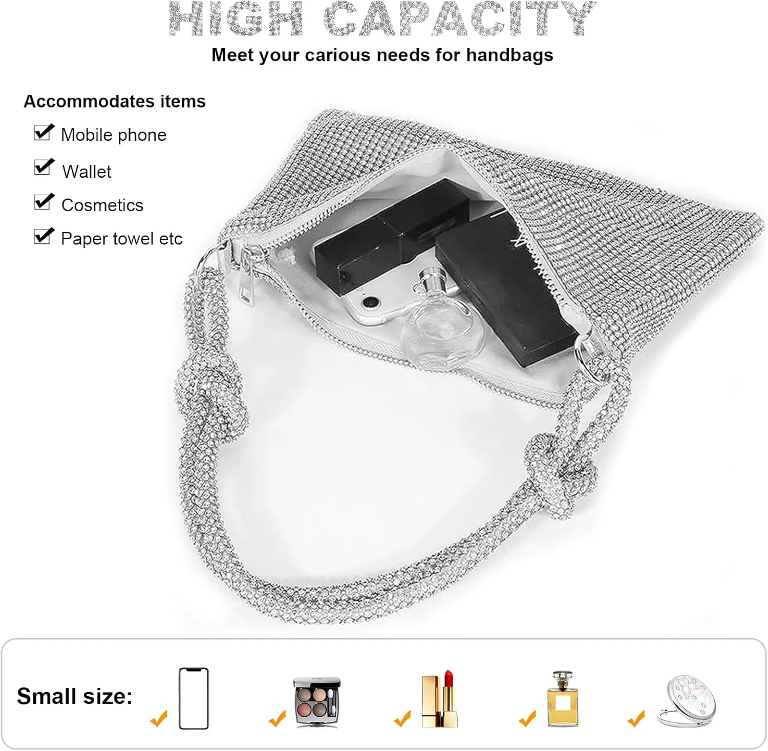 JIAN YA NA Fashion Women Bridesmaid Lady Girl Bride Evening Clutch Bag for Prom Cocktail Party Wedding Engagement