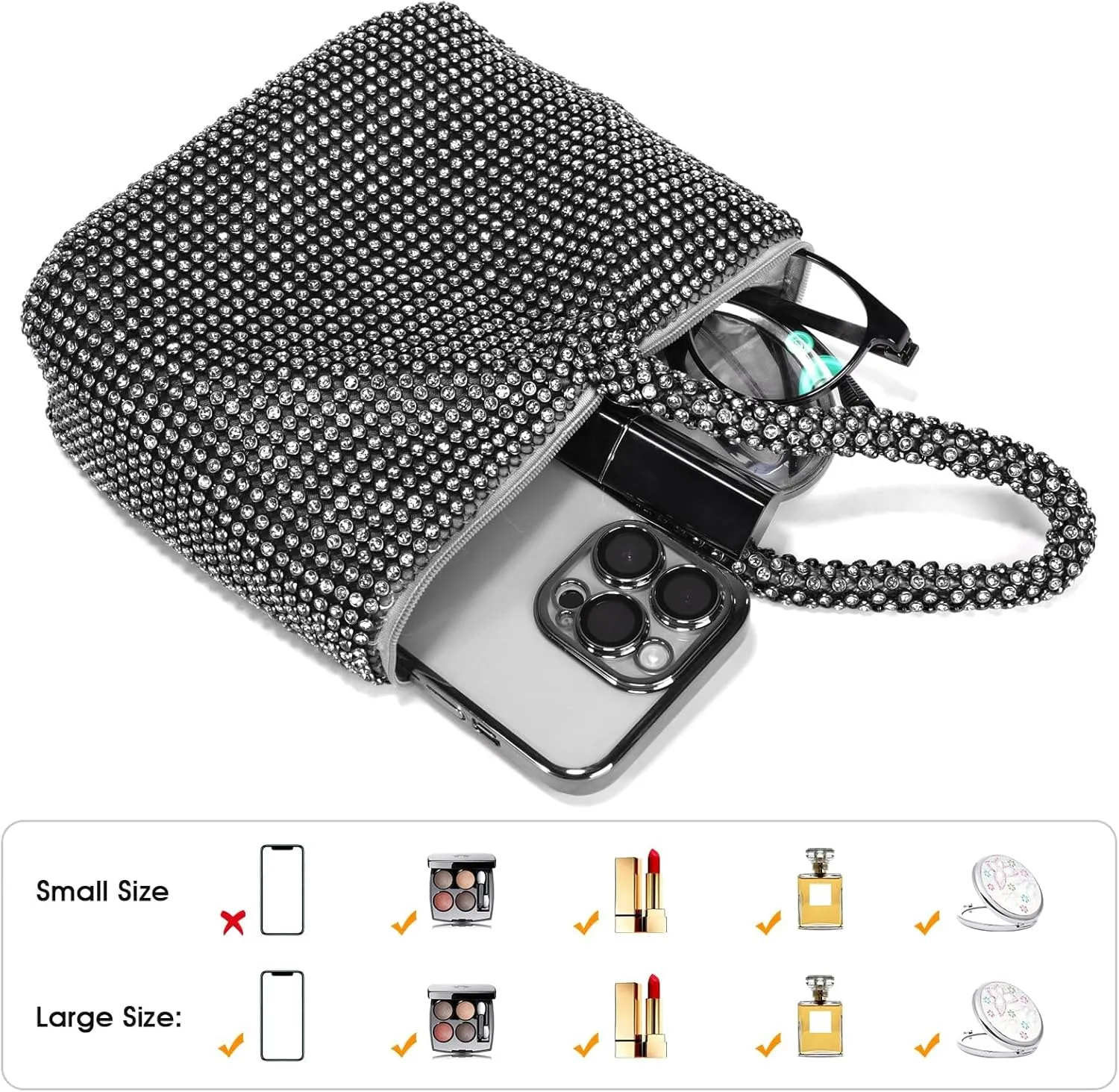 JIAN YA NA Fashion Women Bridesmaid Lady Girl Bride Evening Clutch Bag for Prom Cocktail Party Wedding Engagement