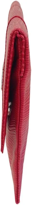 JNB Synthetic Lizard Rhinestone Accent Envelope Clutch