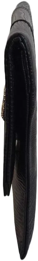 JNB Synthetic Lizard Rhinestone Accent Envelope Clutch