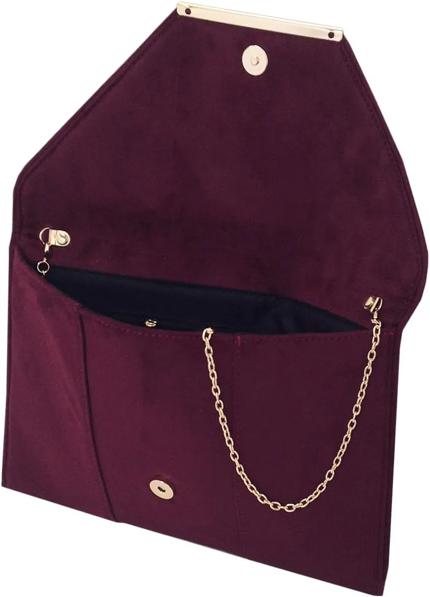 JNB Women's Faux Microsuede Envelope Clutch