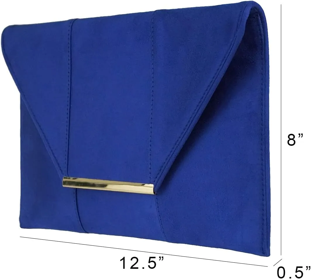 JNB Women's Faux Microsuede Envelope Clutch