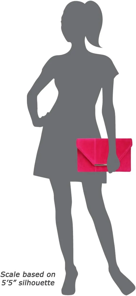 JNB Women's Faux Microsuede Envelope Clutch