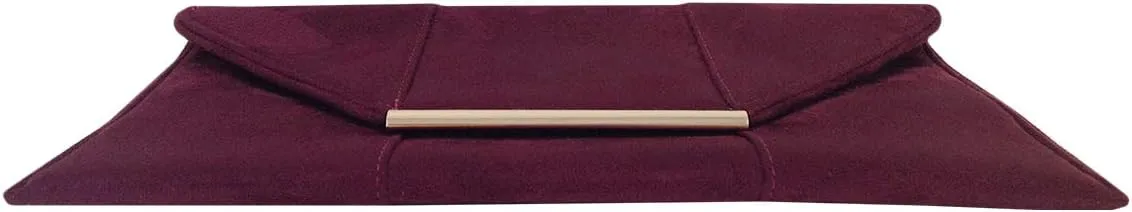 JNB Women's Faux Microsuede Envelope Clutch