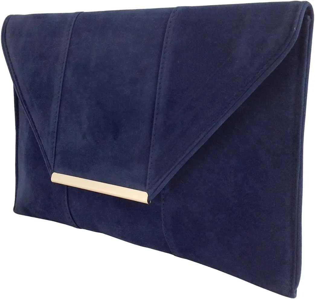 JNB Women's Faux Microsuede Envelope Clutch